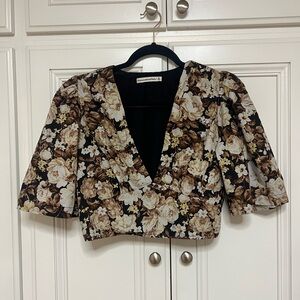 Abercrombie Floral Puff Sleeve Crop Top